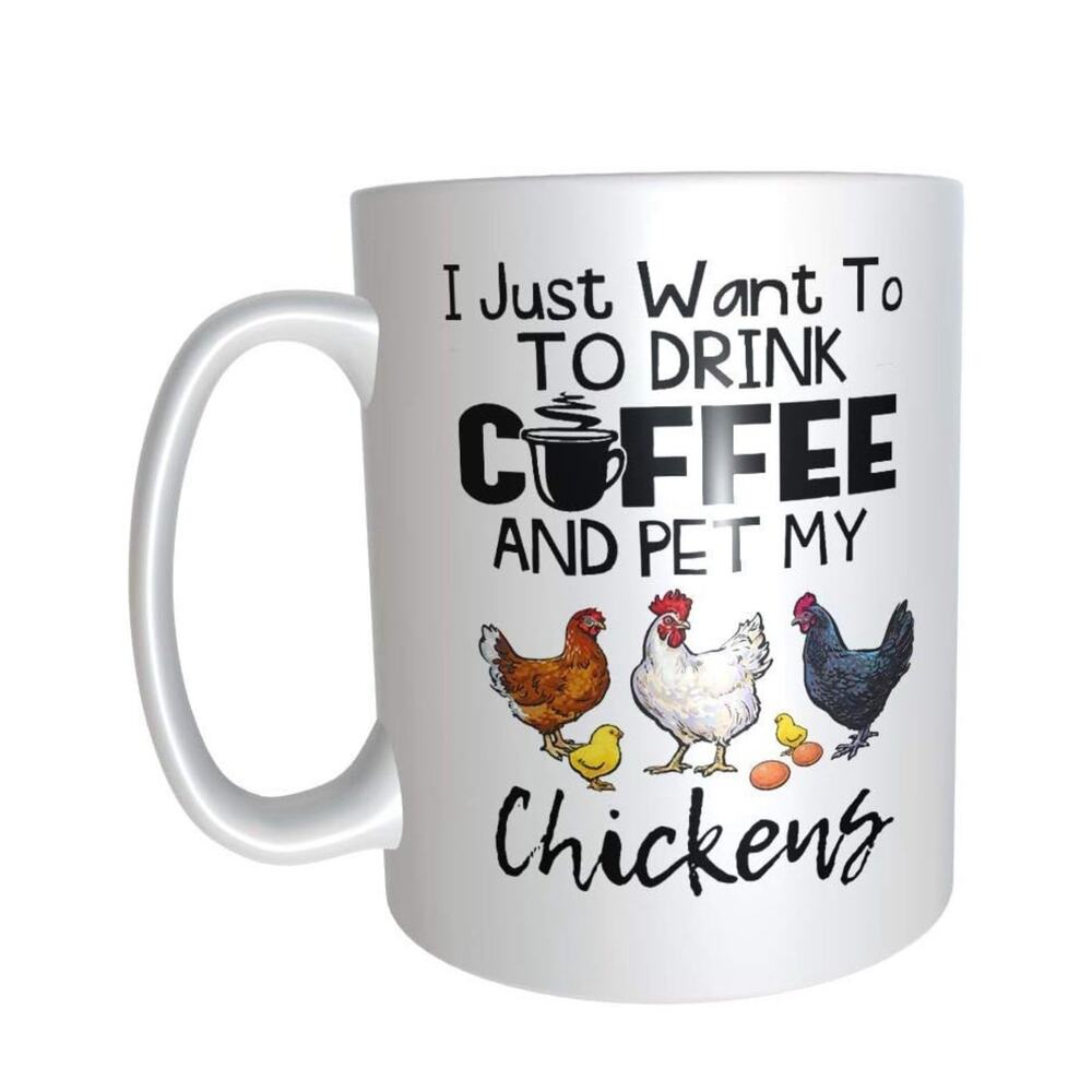Pet My Chicken Mug – 11oz Coffee Cup for Chicken Lovers